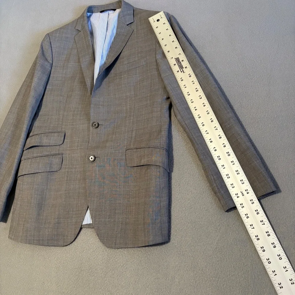 Banana Republic Blazer 38R Grey Glen Plaid Modern Slim Fit Wool Sport Coat